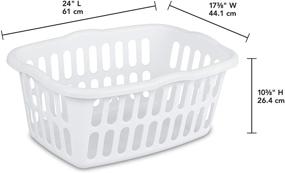 img 2 attached to 🧺 Bulk Pack of 12 Sterilite 12458012 1.5 Bushel/53 Liter Rectangular Laundry Baskets in White - Space-Saving Storage Solution