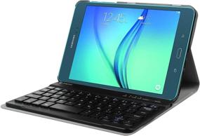 img 2 attached to Fintie Keyboard Case for Samsung Galaxy Tab A 8.0 (2015) - Slim Shell Stand Cover with Magnetically Detachable Bluetooth Keyboard - Black (SM-T350/P350)