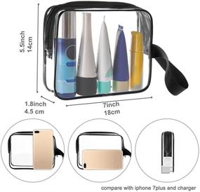 img 3 attached to TSA Approved Clear Toiletry Bag 3 Pack - Sariok PVC Make-up Pouch with Zipper, Handle Straps for Women & Men - Carry On Quart Bags for Airport, Airline - 3-1-1 Kit Luggage