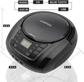 img 1 attached to Портативный CD MP3-плеер Boombox LP-D03 с радиоприемником FM, Bluetooth, портом USB2.0 для воспроизведения MP3, Aux-in, ЖК-дисплеем, работающий от сети переменного тока/постоянного тока - черный.