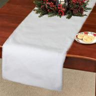 erweicet christmas table runner - faux fur winter snowy white table runner for christmas decorations, dresser decor, white winter tablescapes - dinning table runner, 15 x 72inch logo