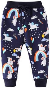 img 3 attached to 🦖 EULLA Boys' Cartoon Print Dinosaur Pattern Jogger Pants - Cotton Trousers with Drawstring, Elastic Waistband, and Pockets