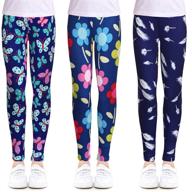 👖 arshiner girls' leggings 3-pack: printing flower stretch leggings, ankle length pants for kids ages 10-11, girls' clothing in leggings logo