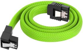 img 2 attached to 🔌 QIVYNSRY 3PACK SATA Cable III - 90 Degree Straight to Right Angle - 6Gbps - HDD/SSD/Data Cable - Locking Latch - 50cm/18 Inch - Green