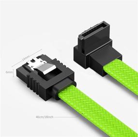 img 3 attached to 🔌 QIVYNSRY 3PACK SATA Cable III - 90 Degree Straight to Right Angle - 6Gbps - HDD/SSD/Data Cable - Locking Latch - 50cm/18 Inch - Green