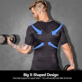 img 1 attached to 👕 Shaxea Seamless Compression Men's Body Shaper: Hide Gynecomastia, Slim Moobs & Abs