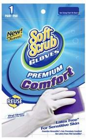 img 1 attached to 🧤 Soft Scrub 12613-26 Premium Comfort Household Gloves for Large Hands - White, 100% Effective Protection