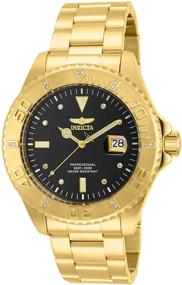 img 4 attached to 🕴️ Invicta Men's 15286 Pro Diver 18k Yellow Gold Ion-Plated Watch with Diamond Accents: A Timepiece of Elegance and Style