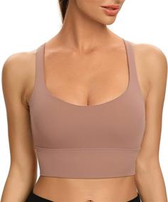 img 1 attached to 🏋️ Lemedy Women's Strappy Cross Back Yoga Workout Sports Bra Longline Crop Tank Top for Enhanced SEO