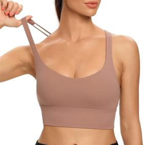 img 3 attached to 🏋️ Lemedy Women's Strappy Cross Back Yoga Workout Sports Bra Longline Crop Tank Top for Enhanced SEO