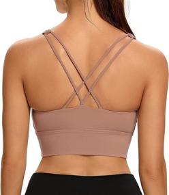 img 4 attached to 🏋️ Lemedy Women's Strappy Cross Back Yoga Workout Sports Bra Longline Crop Tank Top for Enhanced SEO