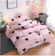 🛏️ orihome pink duvet cover full for girls - soft washed cotton-like pink duvet cover set (3 piece) with zipper closure - 80x86 inches - includes two pillowcases logo