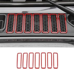 img 4 attached to Крышка вентиляционной решетки капота из красного ABS с декоративным покрытием - совместима с аксессуарами Jeep Wrangler JL 2018 2019 2020 JL & JT Gladiator - RT-TCZ.