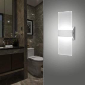 img 2 attached to 🔆 Modern LED Wall Sconce, 12W Cool White 6000K Up and Down Indoor Light - 3 Pack