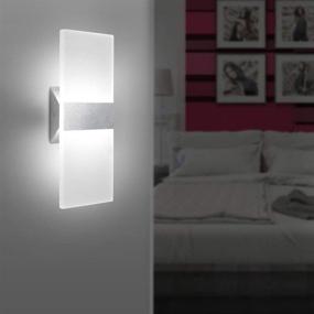 img 3 attached to 🔆 Modern LED Wall Sconce, 12W Cool White 6000K Up and Down Indoor Light - 3 Pack