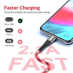 img 3 attached to Кабель PatDow Fast Charging Micro USB длиной 3 фута с LED-подсветкой - совместим со смартфонами Huawei, Samsung, LG, HTC, Sony, Moto, Kindle, PS4 и др. (красный, 3 фута)