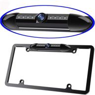 car rear view camera - license plate frame back-up camera with night vision, 8 led lights, 170° viewing angle, waterproof, universal vehicle reverse assist security logo