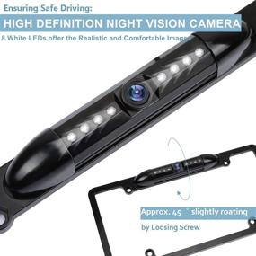 img 3 attached to Car Rear View Camera - License Plate Frame Back-up Camera with Night Vision, 8 LED Lights, 170° Viewing Angle, Waterproof, Universal Vehicle Reverse Assist Security