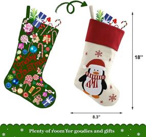 img 3 attached to 🦌 BSTAOFY Traditional Christmas Stockings Set of 4 with Santa, Reindeer, Snowman, and Penguin – 18'' (Style 2) - Enhanced with 3D Technology