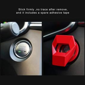 img 3 attached to 🚘 Enhance Your Car's Interior with Manzelun Engine Push Start Button Cover: Cool Aluminum Alloy Decorations in Red - Anti-Scratch Universal Car Accessories