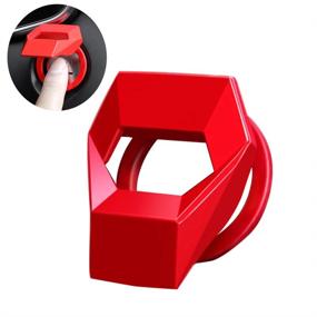 img 4 attached to 🚘 Enhance Your Car's Interior with Manzelun Engine Push Start Button Cover: Cool Aluminum Alloy Decorations in Red - Anti-Scratch Universal Car Accessories