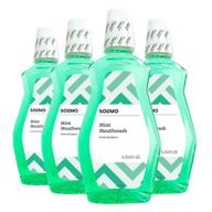 🌿 amazon brand solimo мятный ополаскиватель для рта: свежий мятный вкус, 1 литр, набор из 4-х штук - эксклюзивное предложение! логотип