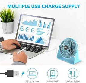 img 2 attached to BESKAR USB Desk Fan: Powerful, Portable and Quiet Mini Fan for Home, Office, Bedroom and Desktop