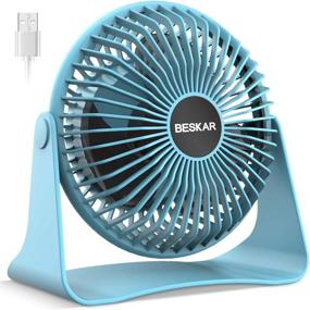 img 4 attached to BESKAR USB Desk Fan: Powerful, Portable and Quiet Mini Fan for Home, Office, Bedroom and Desktop