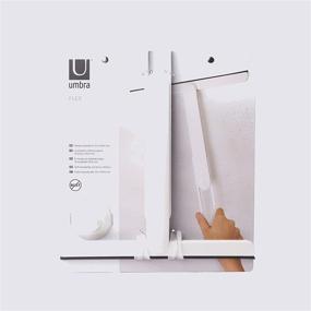 img 2 attached to 🚿 Umbra Flex Squeegee - White, Rust-Proof Squeegee with Extended Handle, Suction Cup | Keep Shower Tiles and Walls Dry | Store in Shower | 10¼ x 11½ x 1½ inches