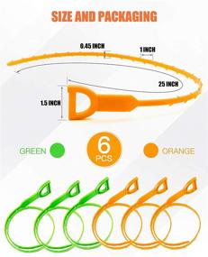 img 3 attached to 🚿 25-inch Hair Drain Clog Remover Tool (Orange) - Pack of 6: Efficient Drain Hair Clog Remover Tool (Green) and Sink Drain Cleaner Sticks Tool. Shower and Bathtub Pipeline Cleaner Tool for Kitchen Bathroom