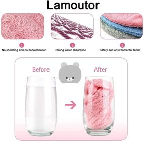 img 2 attached to 💧 Набор полотенец для волос Lamoutor Soft & Absorbent для девочек - 3 шт. Детская сухая шапочка для волос, полотенце для волос и повязка для головы