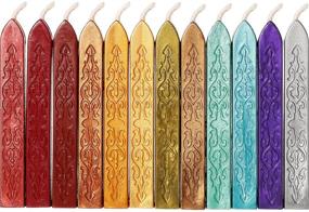 img 4 attached to 🔥 Bememo 12-Piece Sealing Wax Sticks with Wicks: Antique Fire Manuscript Sealing Wax for Wax Seal Stamp (12 Colors A)