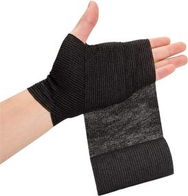 img 2 attached to TOBWOLF Self Adherent Bandage: 12PCS Cohesive Elastic Wrap for Sprains & Swelling - Black