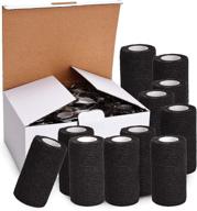 tobwolf self adherent bandage: 12pcs cohesive elastic wrap for sprains & swelling - black логотип