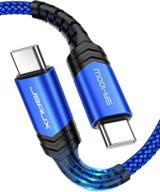 💙jsaux 10фт usb-c до usb-c 100w кабель - быстрая зарядка для macbook pro, ipad, galaxy - синий. логотип