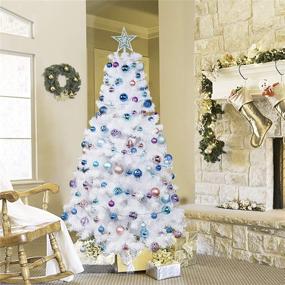 img 1 attached to 🎄 Lulu Home 34 Ct Christmas Ball Ornaments: Blue 2.36" Xmas Holiday Hanging Decorations