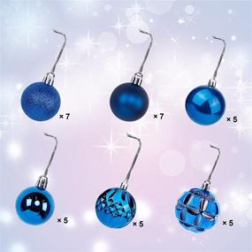 img 3 attached to 🎄 Lulu Home 34 Ct Christmas Ball Ornaments: Blue 2.36" Xmas Holiday Hanging Decorations