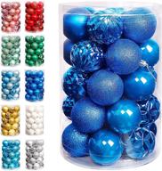 🎄 lulu home 34 ct christmas ball ornaments: blue 2.36" xmas holiday hanging decorations logo