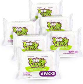 img 4 attached to 👶 Boogie Wipes Baby Wipes Unscented: Gentle Wet Wipes for Face, Hand, Body & Nose with Vitamin E, Aloe, and Natural Saline - 30 Count, Pack of 6