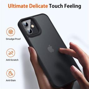 img 1 attached to TORRAS Shockproof iPhone 12 Mini Case - 6FT Military Grade Drop Tested, Slim 📱 Fit Hard Case with Silicone Bumper, Translucent Matte Design for 5.4 Inch iPhone 12 Mini (Black)