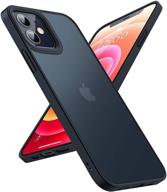 torras shockproof iphone 12 mini case - 6ft military grade drop tested, slim 📱 fit hard case with silicone bumper, translucent matte design for 5.4 inch iphone 12 mini (black) logo