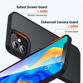 img 2 attached to TORRAS Shockproof iPhone 12 Mini Case - 6FT Military Grade Drop Tested, Slim 📱 Fit Hard Case with Silicone Bumper, Translucent Matte Design for 5.4 Inch iPhone 12 Mini (Black)