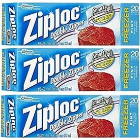 img 3 attached to Ziploc AC1436, Pack of 3 Pint Bags, 20-Count, Clear
