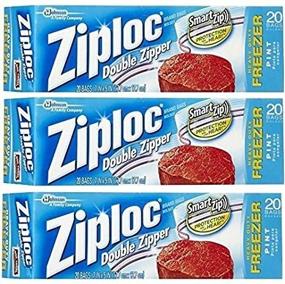 img 4 attached to Ziploc AC1436, Pack of 3 Pint Bags, 20-Count, Clear