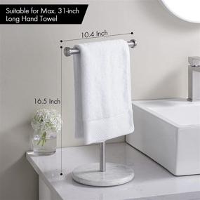 img 2 attached to KES Towel Rack with Natural Marble Base - T-Shape Hand Towel Holder Stand, SUS304 Stainless Steel, Brushed Finish - Ideal for Bathroom Vanity Countertop - BTH205S20-2