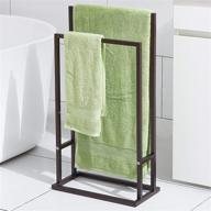 🧺 decluttr 2-tier freestanding towel rack stand: stylish and functional stainless steel towel bar holder in oil rubbed bronze for bathrooms logo