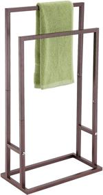 img 3 attached to 🧺 DECLUTTR 2-Tier Freestanding Towel Rack Stand: Stylish and Functional Stainless Steel Towel Bar Holder in Oil Rubbed Bronze for Bathrooms