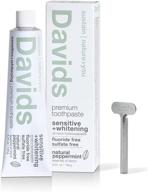 🦷 davids natural hydroxyapatite toothpaste, sensitive, whitening, enamel health, fluoride-free, sls-free, peppermint, 5.25 oz metal tube with tube roller included logo