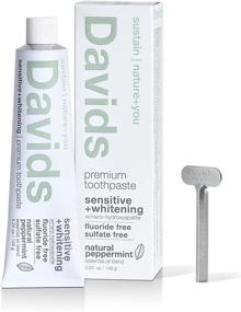 img 4 attached to 🦷 Davids Natural Hydroxyapatite Toothpaste, Sensitive, Whitening, Enamel Health, Fluoride-Free, SLS-Free, Peppermint, 5.25 oz Metal Tube with Tube Roller Included