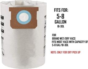 img 3 attached to 🔍 5-8 Gallon Type E Replacement Filter Bags for Shop Vac Vacuum - Pack of 3 (9066100 90661 906-61), White